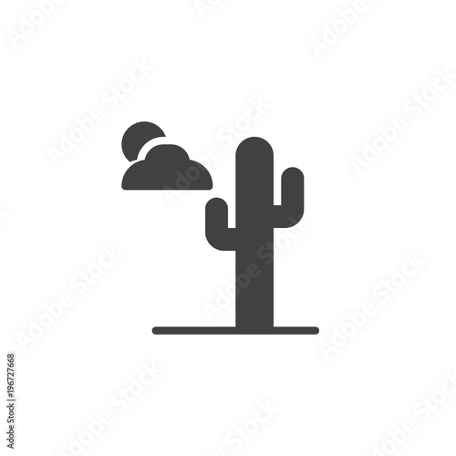 Desert Landscape Vector Icon Filled Flat Sign For Mobile Concept And Web Design Cactus Clouds And Sun Simple Solid Icon Symbol Logo Illustration Pixel Perfect Vector Graphics Stock Vector Adobe Stock