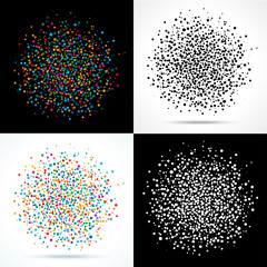 Wall Mural - set of abstract blots of dots. vector illustration.