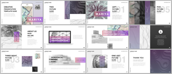 Wall Mural - minimal presentations, portfolio templates. blue elements on a white background. brochure cover vect