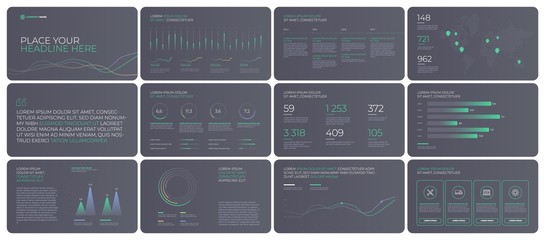 Wall Mural - presentation template design. business data graphs. vector financial and marketing charts.