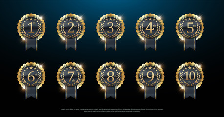 award golden label of first, second and third winner. 1st, 2nd, 3rd, 4th, 5th, 6th, 7th, 8th, 9th, 1