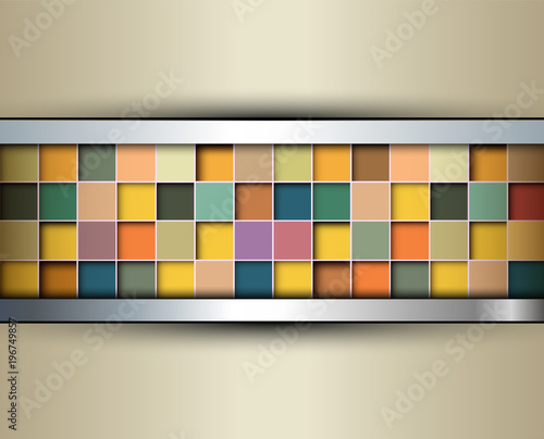 Abstract background 3d with square mosaic inside,