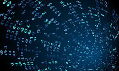 binary code tunnel, vector background