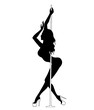silhouette women pole dance exotic