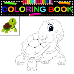 Poster - turtle coloring book