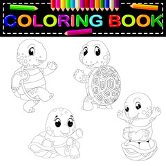 Poster - turtle coloring book