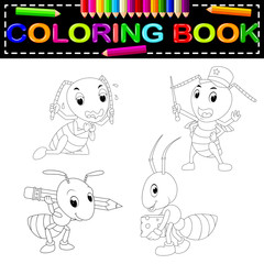 Canvas Print - ant coloring book