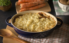 Cottage Or Shephards Pie Topped With Piped Mashed Potatoes