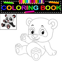 Wall Mural - cute happy panda coloring book