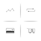 Fototapeta Pokój dzieciecy - Banking, Finance And Money simple linear icon set.Simple outline icons