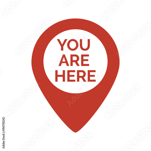 Fotomural Marker location icon with you are here