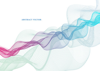 Wall Mural - Vector illustration. Light bright colors linear wavy lines for backdrop. Abstract background.
