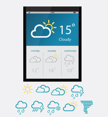 Wall Mural - Vector Weather Widgets. Vector illustration