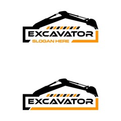 Excavator Vector Logo Template. construction, vector illustration