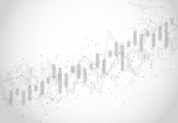 Business candle stick graph chart of stock market investment trading on dark background design. Bullish point, Trend of graph. Vector illustration