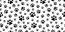 Dog Paw Seamless Pattern Vector Cat Paw Foot Print Isolated Wallpaper Background