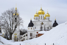 Assumption Cathedral In Dmitrov Moscow Region Winter Background