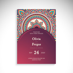 Poster - Vector luxury wedding invitation with mandala