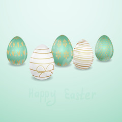 Wall Mural - template of the Easter greeting card with eggs