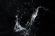 canvas print picture - water splash black background backdrop fresh