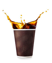 Canvas Print - disposable cup with coffee splash