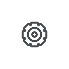 Sticker - cogwheel icon. sign design