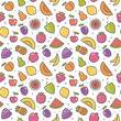 Stylized background of fruit. Vector icons