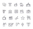 Culture and Creative Fine Art Line Icons Set