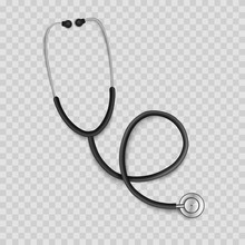 Stethoscope Isolated Realistic Icon. Vector Illustration.