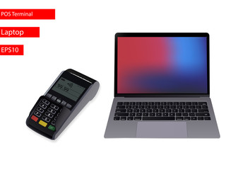 Aufkleber - A laptop screen display with a popular design.POS Terminal On a white background. Can be used with custom images.