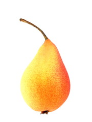 ripe pear on white background