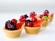 Small handmade fruit pastry with cream