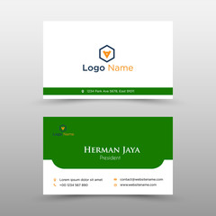 Wall Mural - Green Vector Business Card Template