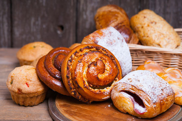 Fresh baked homemade buns and rolls 