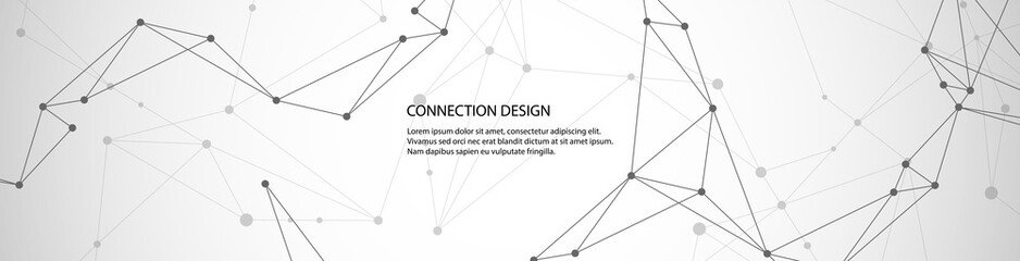 Vector banner design, global connection with lines and dots