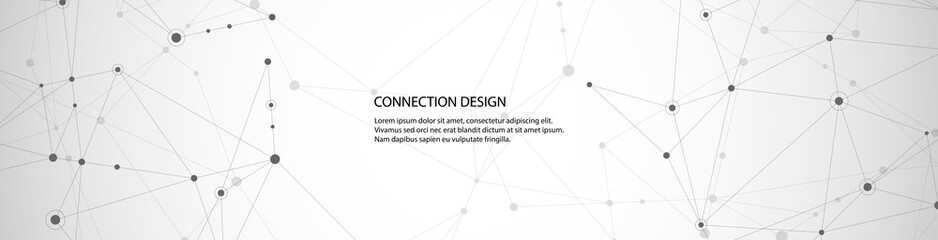 Vector banner design, global connection with lines and dots