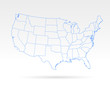 USA blue outline simple map
