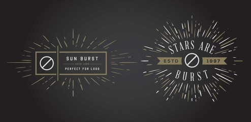 Wall Mural - Sunburst on Starburst Element Set for Logo Creating or using as Icon