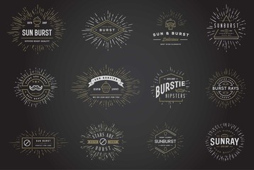 Wall Mural - Sunburst on Starburst Element Set for Logo Creating or using as Icon