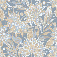  Floral Seamless vintage background. Vector background for textile design