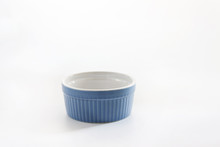 Porcelain Souffle Ramekin Dish Isolated On White Background