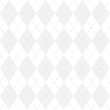 Light Grey Argyle Seamless Pattern Background.Diamond Shapes With Dashed Lines. Simple Flat Vector Illustration.