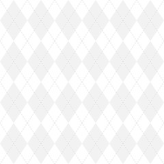 Light grey argyle seamless pattern background.Diamond shapes with dashed lines. Simple flat vector illustration.