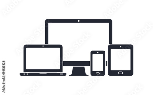 Cuadros en Lienzo Device icons - desktop computer, laptop, smartphone and tablet