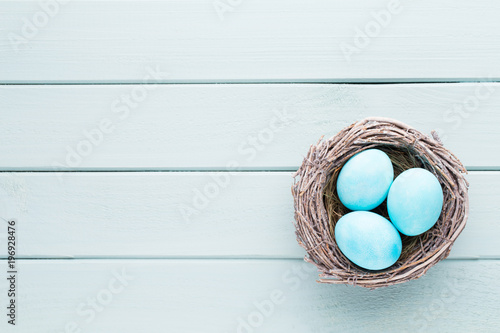 Plakat Tło pastelowe jaja wielkanocne. Wiosenna karta greating.