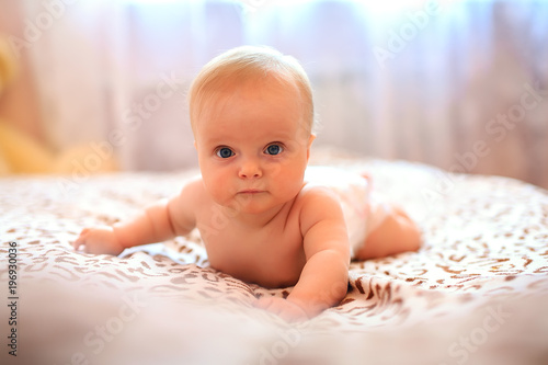 baby wearing pampers