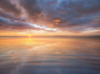 Wall Mural - seascape during sunrise. beautiful natural summer seascape