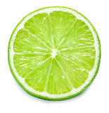 Fototapeta Łazienka - close-up view of single slice of lime isolated on white background