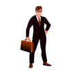 © innabelavi - Handsome businessman isolated. Illustration.
