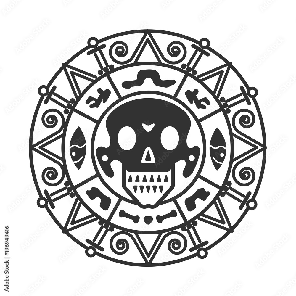 Vetor Medallion of pirates of the Caribbean Sea. do Stock | Adobe